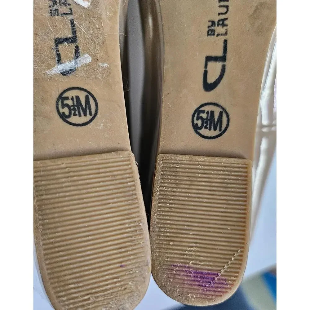 CL By‎ Laundry Marcie Wedge Pump Shoes 5.5 Beige Tan Shiny Corporate Work Heels